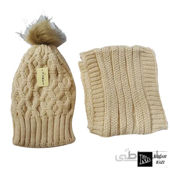 شال و کلاه بافت مدل shk91 ا Textured scarf and hat shk91