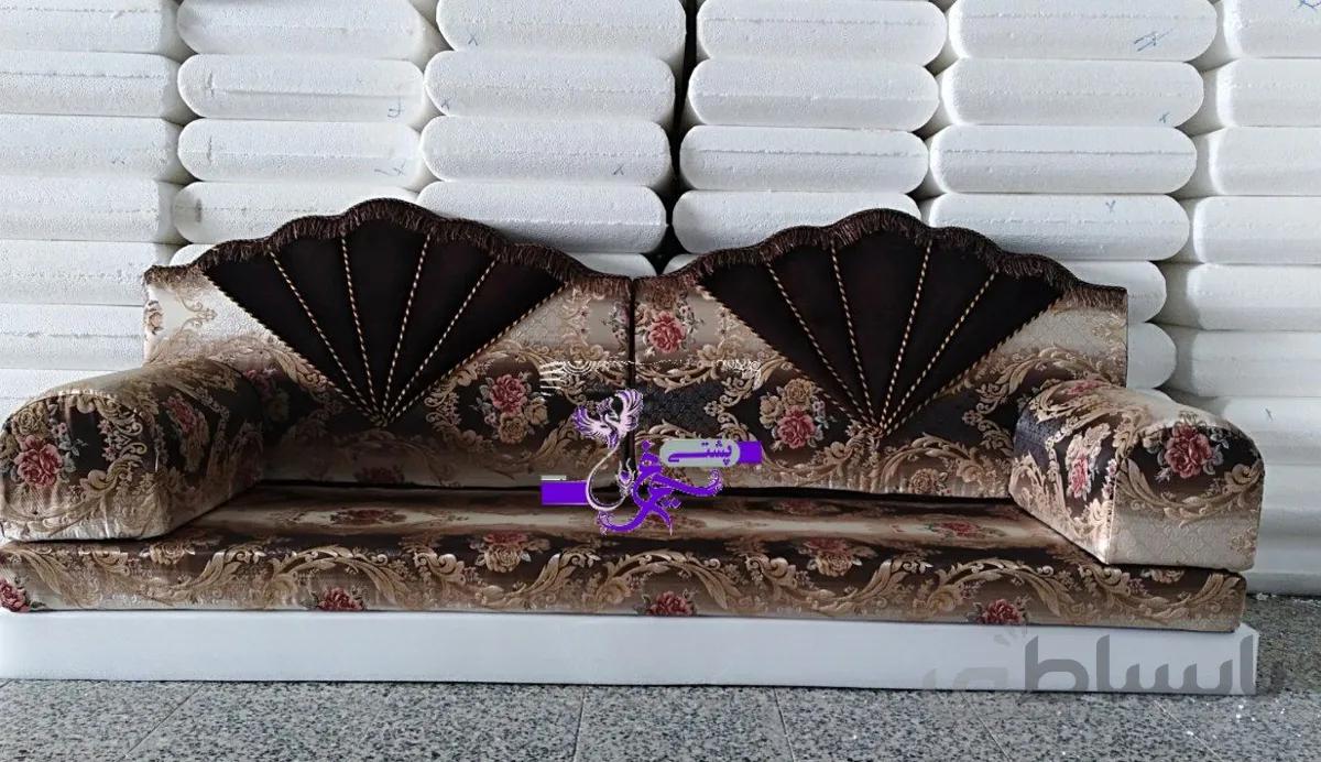 پشتی خلیجی زیرانداز 200 60 10 / پشتی یونولیت زیر دستی یونولیت تشک پلی اتیلن / کرم قهوه ای