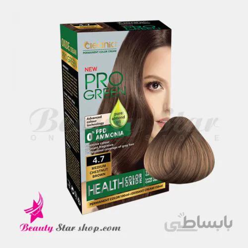 کیت رنگ مو بدون آمونیاک کلینیک شماره 4.7 قهوه ای بلوطی متوسط