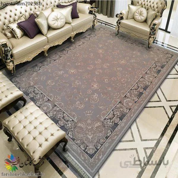 فرش همتا ترمه ای 700 شانه طلاکوب تراکم 2550