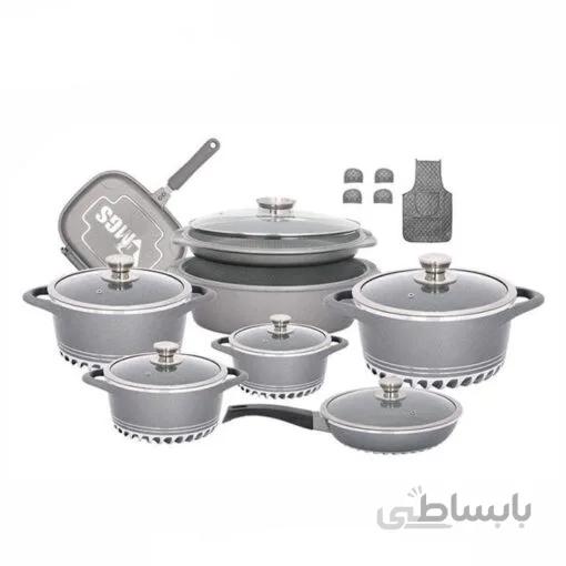 سرویس قابلمه 20 پارچه گرانیتی MGS طرح ایتالیا C