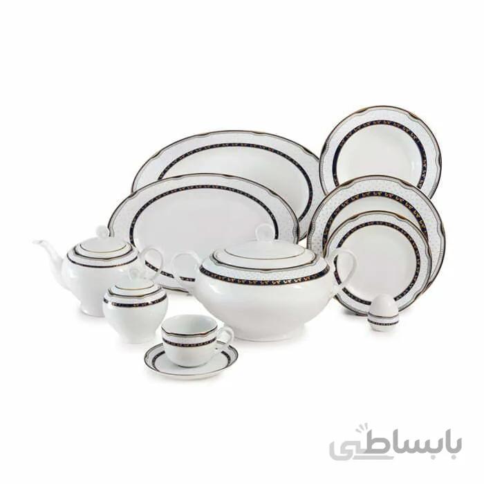 سرویس چینی زرین 12 نفره کامل پرشیا سرمه ای (102 پارچه) ا Zarin Iran ItaliaF PersiaDarkBlue 102 Pieces Porcelain Dinnerware Set