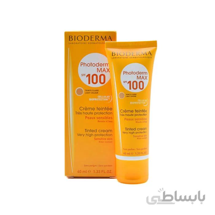 کرم ضد آفتاب رنگی بیودرما max100 حجم 40 میل