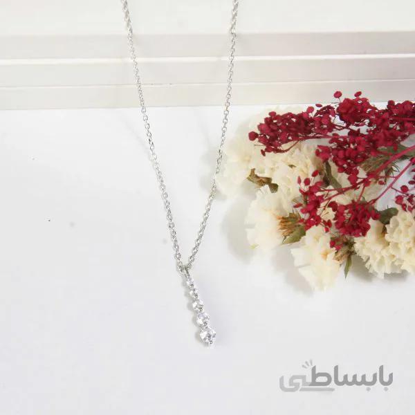 گردنبند نقره زنانه طرح 6 نگین