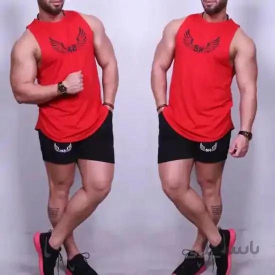 ست شلوارک و رکابی مردانه ورزشی جنس ویسکوز کد 123 ا Men's viscose shorts and t-shirt set