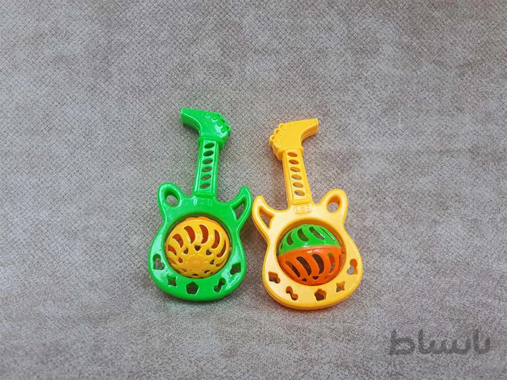 جغجغه نوزاد سوت دار مدل گیتاری _ دوتایی