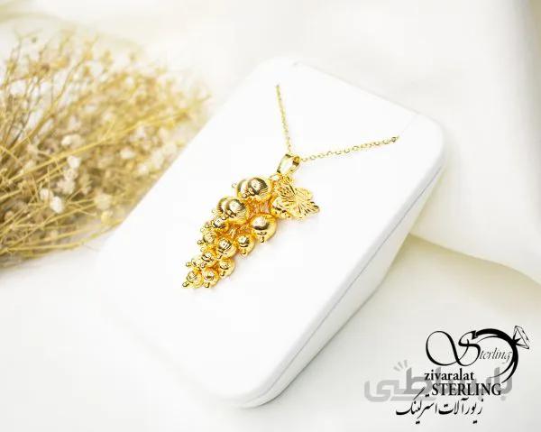 گردنبند زنانه طرح طلا طرح انگور کوچک