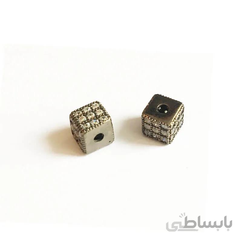 خرج کار نگین دار مکعب مشکی Swarovski سواروسکی 6mm