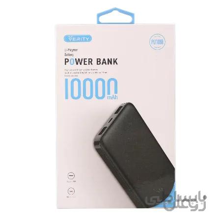 شارژر همراه VERITY مدل PU-108B با ظرفیت ۱۰۰۰۰ میلی آمپر ساعت
