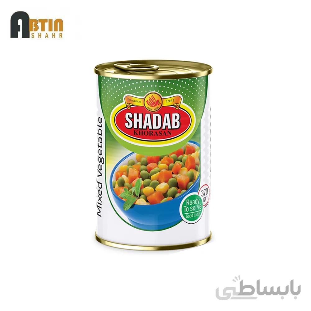 کنسرو مخلوط سبزیجات شاداب خراسان ۳۷۰ گرم_۱۲ عددی