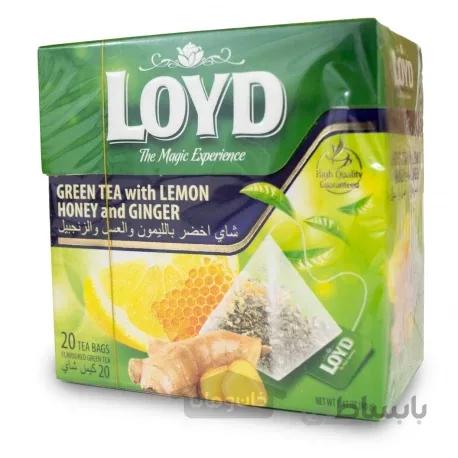 چای سبز لوید با طعم لیمو و عسل و زنجبیل 40 گرم Loyd