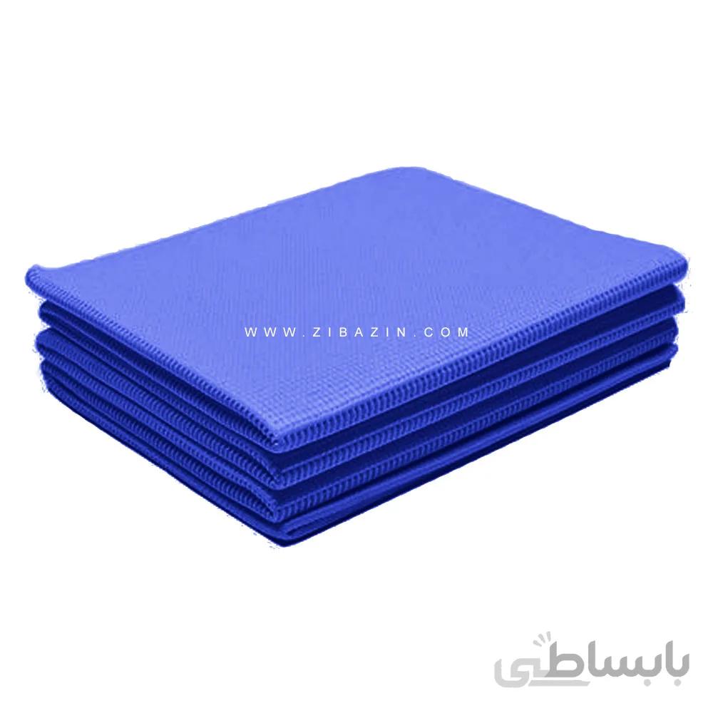 مت یوگا و پیلاتس (PVC) تاشو : آبی + کاور رایگان