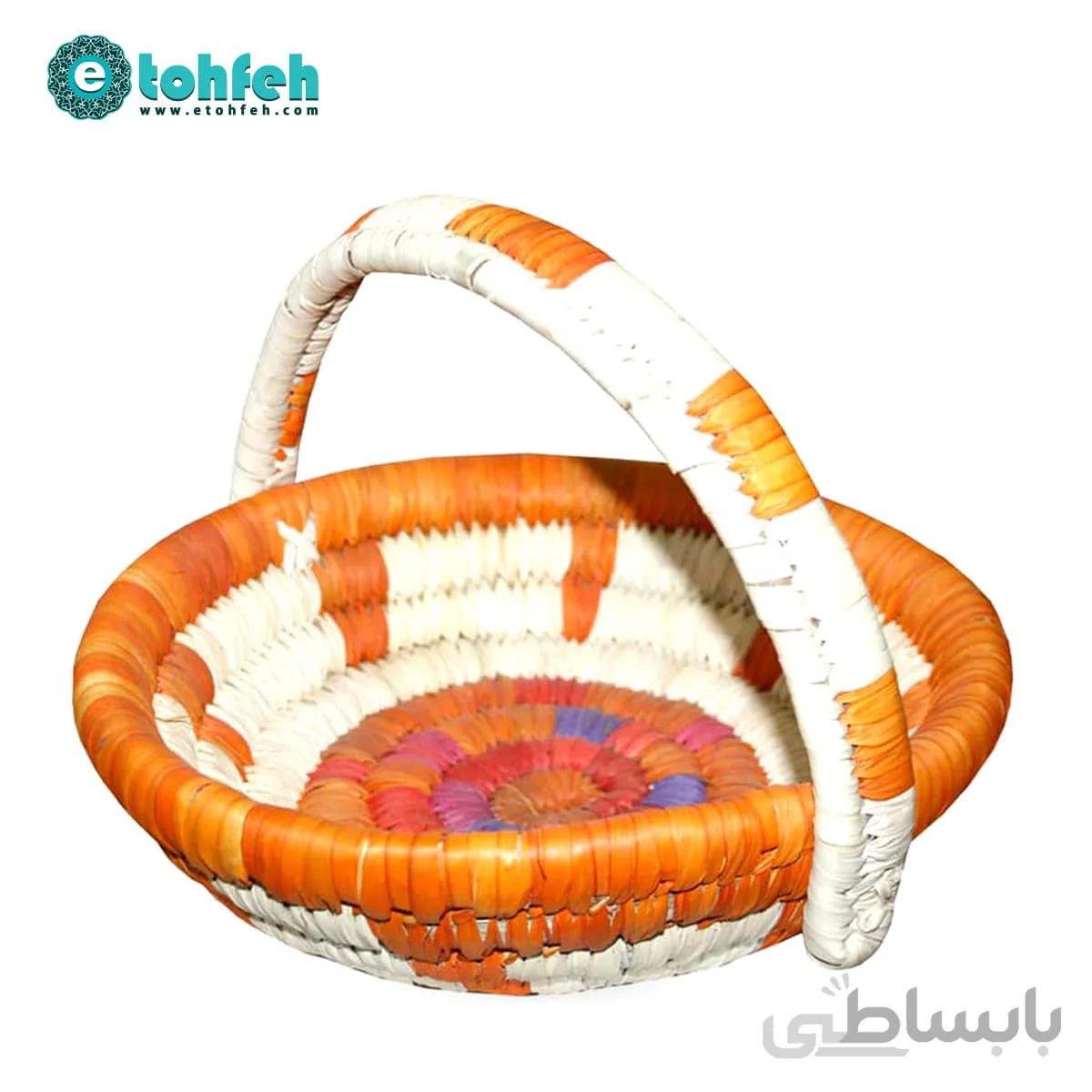 میوه خوری حصیری دسته دار