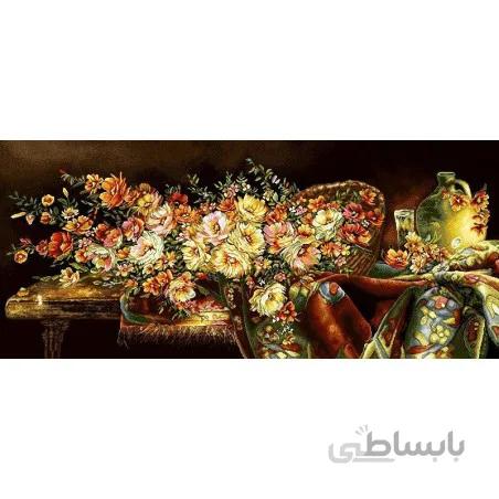 نخ و نقشه تابلو فرش گل کد 90