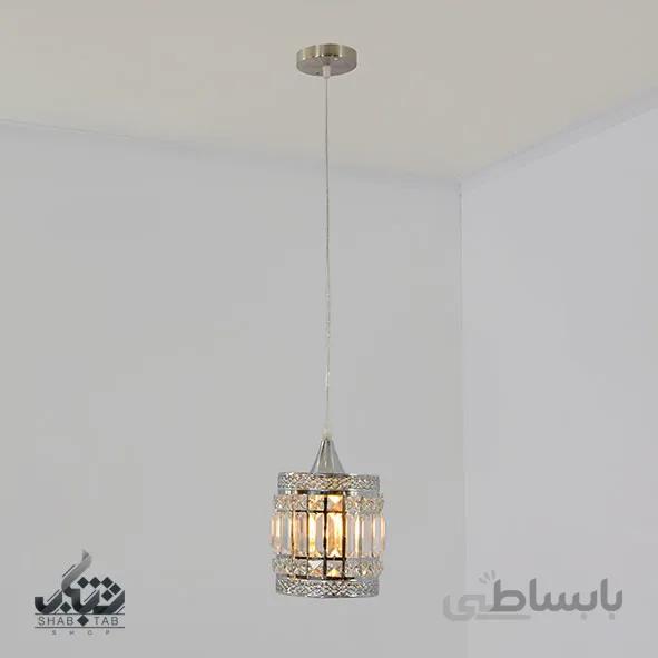 لوستر آویز تک شعله XC03 کروم قطر 15