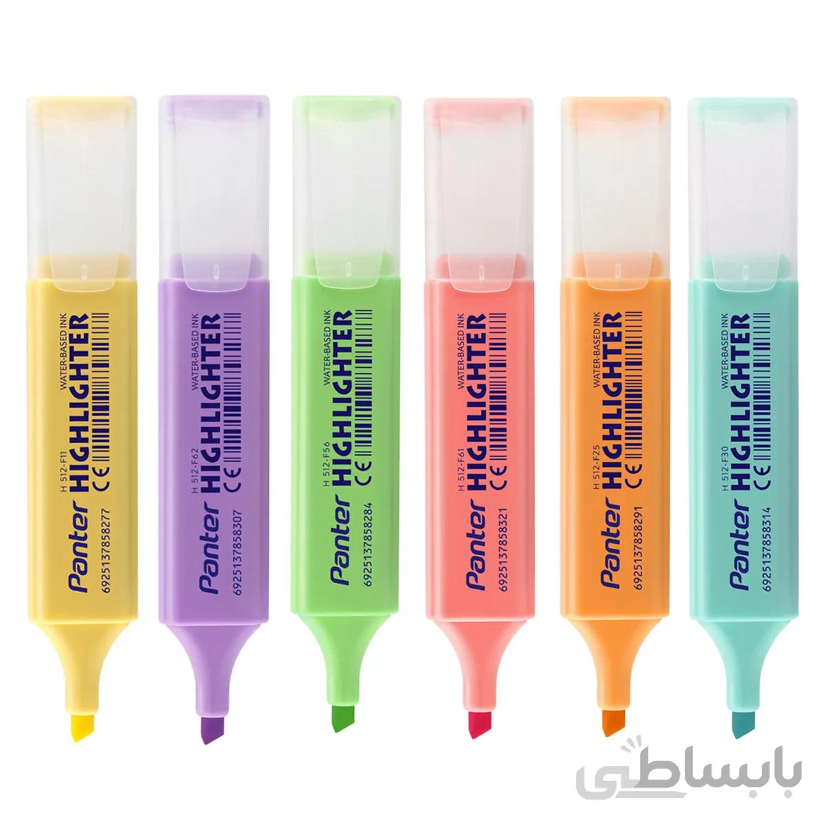 ماژیک علامت گذار پنتر مدل pastel بسته 6 عددی