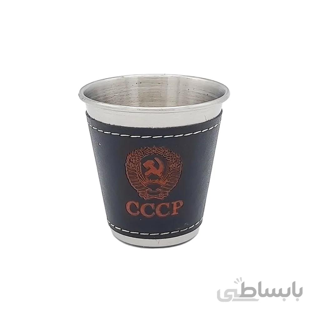 نیم لیوان استیل دورچرمی بسته 4عددی