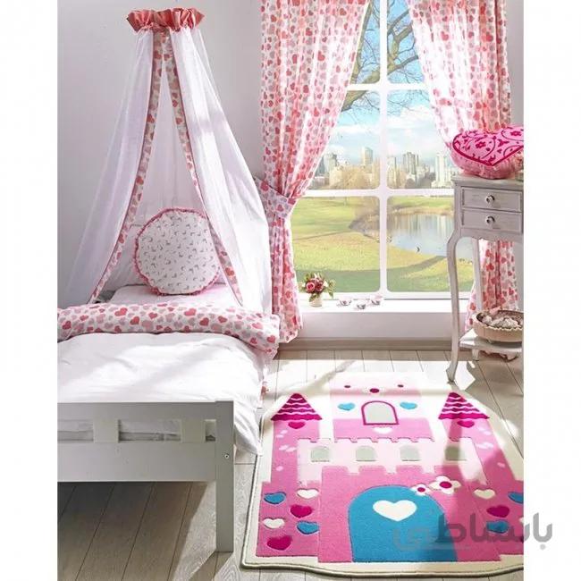 فرش اتاق کودک Confetti طرح قلعه صورتی کد TSC104