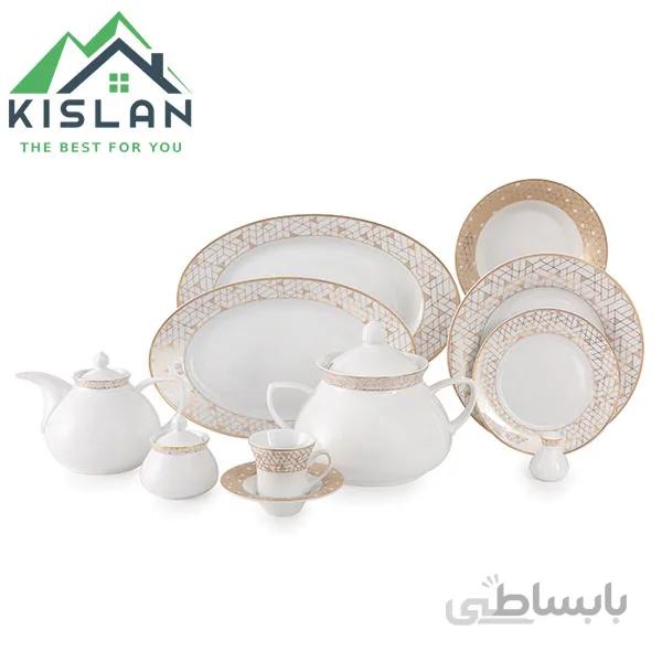 چینی 108 پارچه زرین ژئومتریکال نقره ای