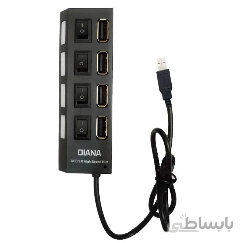 هاب 4 پورت USB 2.0 دیانا مدل fd56