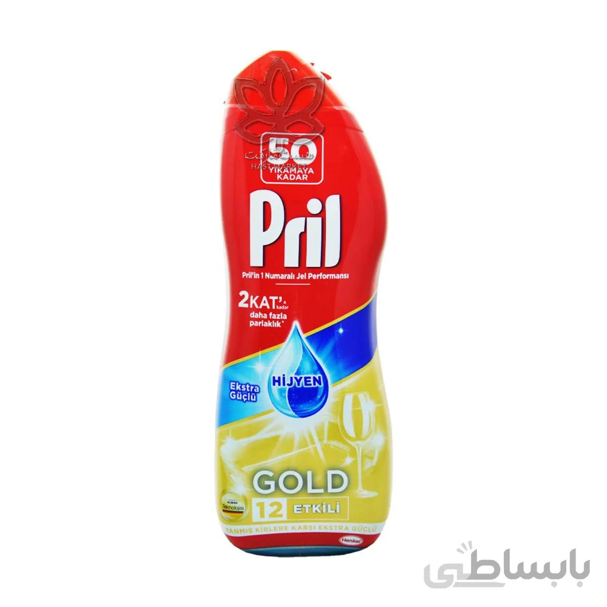 ژل ماشین ظرفشویی دو فاز پریل لیمویی حجم 900 میلی لیتر ا Pril Gold Jel کد 293797
