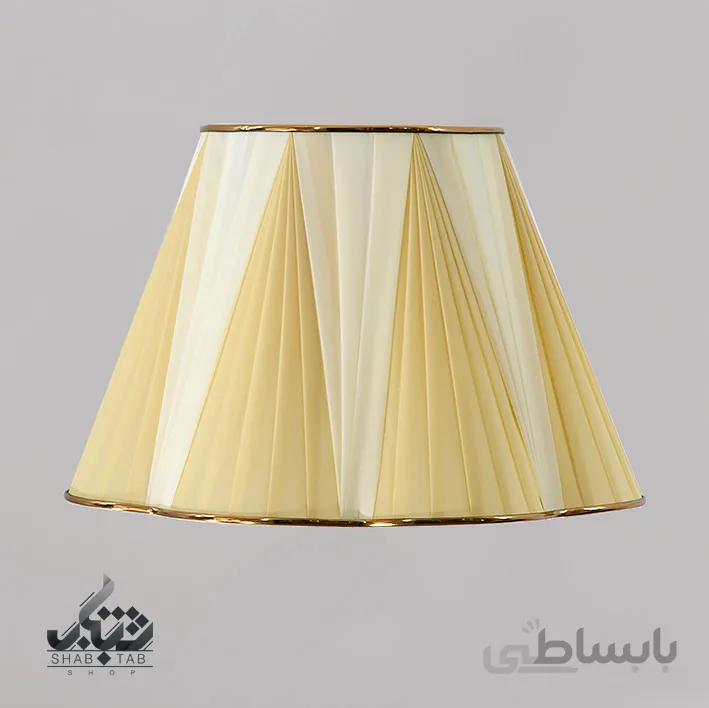 شید آباژور مدل گل دو رنگ سایز 40 شیری کرم – سرپیچ E27