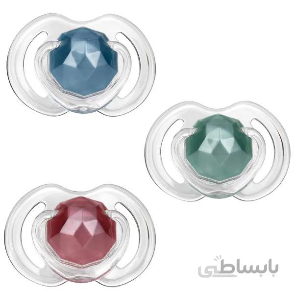 پستانک طرح الماس رنگی 0-6 ماه نابی Nuby