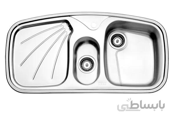 سینک ظرفشویی توکار استیل البرز ا پروانه Steel Alborz Single Bowl Sink 610