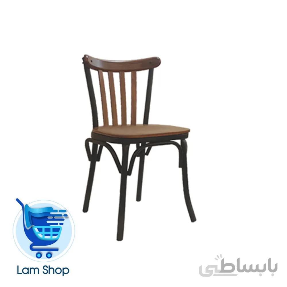 صندلی بدون دسته فلزی برسو باکف و پشت اتصال چوبی N607W نظری