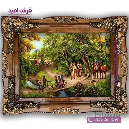 تابلو فرش ماشینی طرح تابلو نقاشی منظره کد 4045 فرشان
