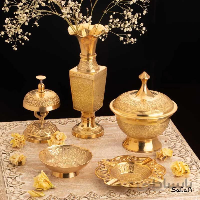 ست پذیرایی برنجی طلایی کد 158