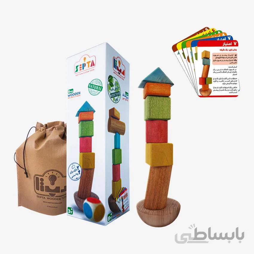 بازی فکری برج تعادل 8 قطعه ای
