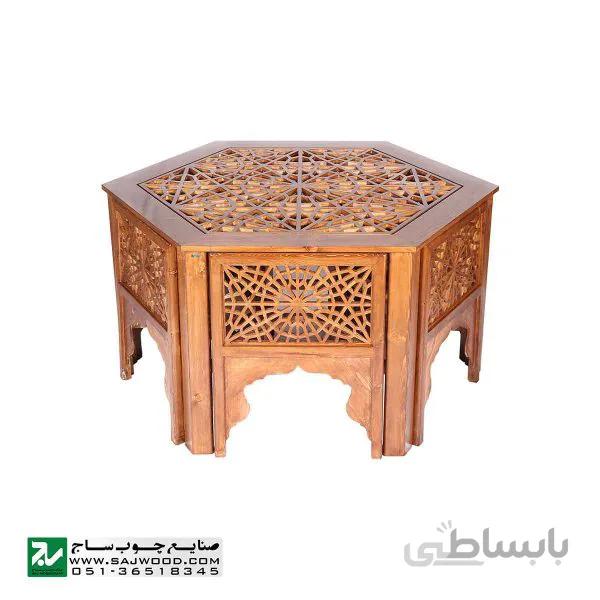 میز و صندلی ناهار خوری صنایع چوب ساج مدل ۳۲۰