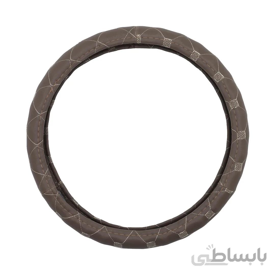 دور فرمان حلقه ای چرمی | طرح گلدوزی | کد T15