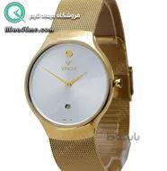 ساعت ویولت مردانه کلاسیک طلایی بند حصیری صفحه سفید کد 0468/2G
