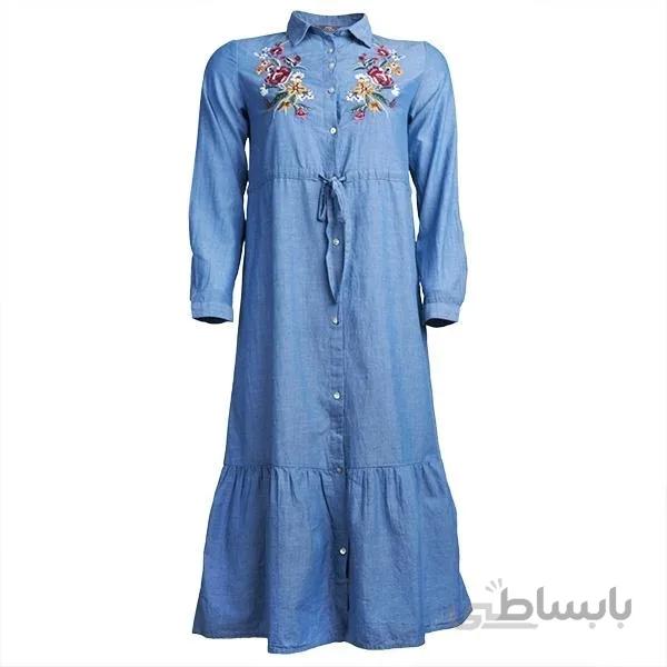پیراهن گلدار نخی آستین بلند زنانه برند MAX مدل FS08CL
