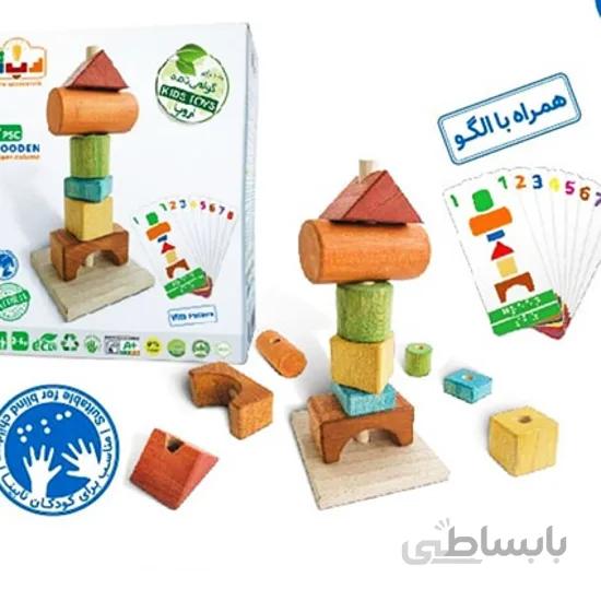 اسباب بازی ستون اشکال چوبی