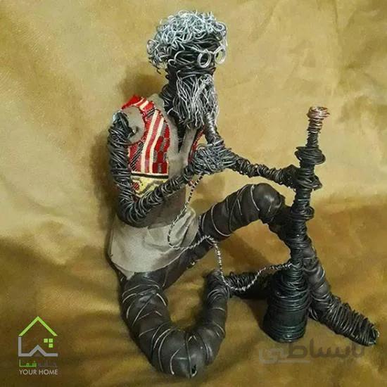 مجسمه کوچک مفتولی قلیونی