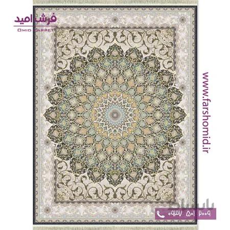 فرش ماشینی 1200 شانه گلبرجسته زیر گنبد زغالی قالی کشمیر