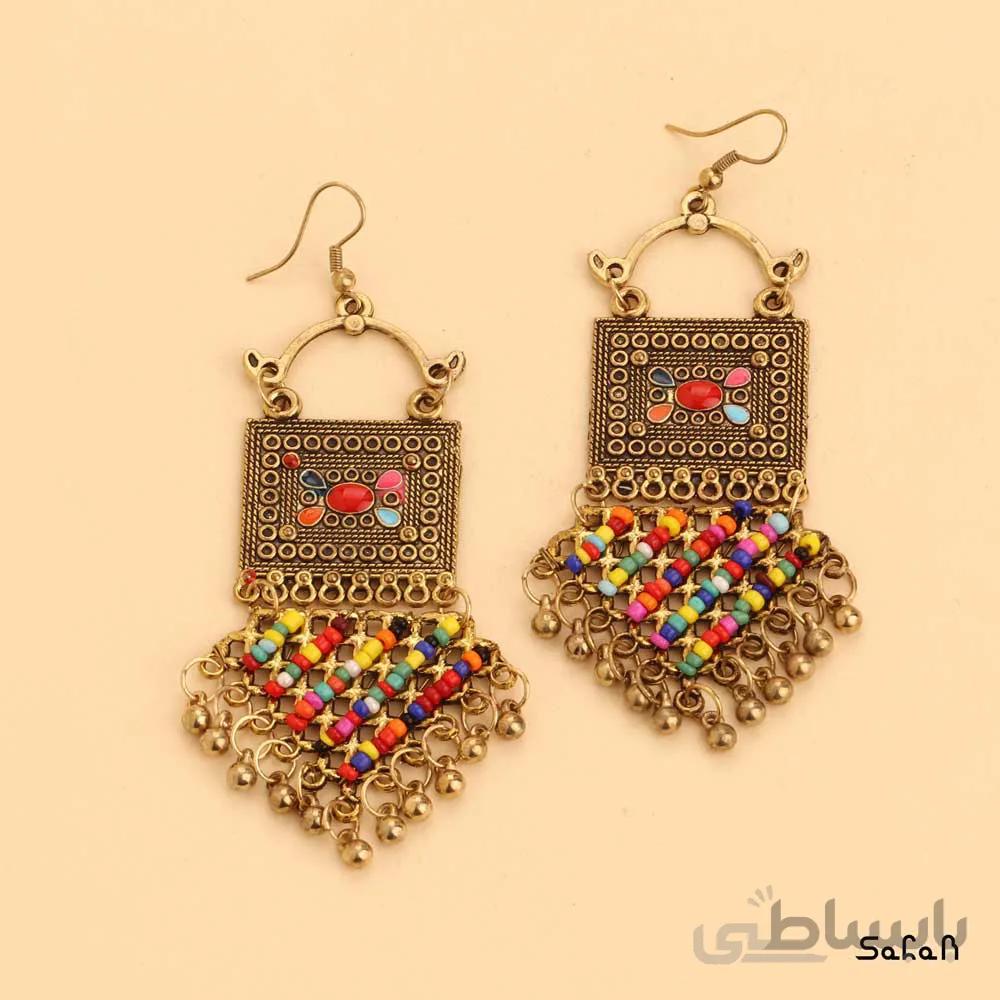 گوشواره لوستری هندی منگوله دار