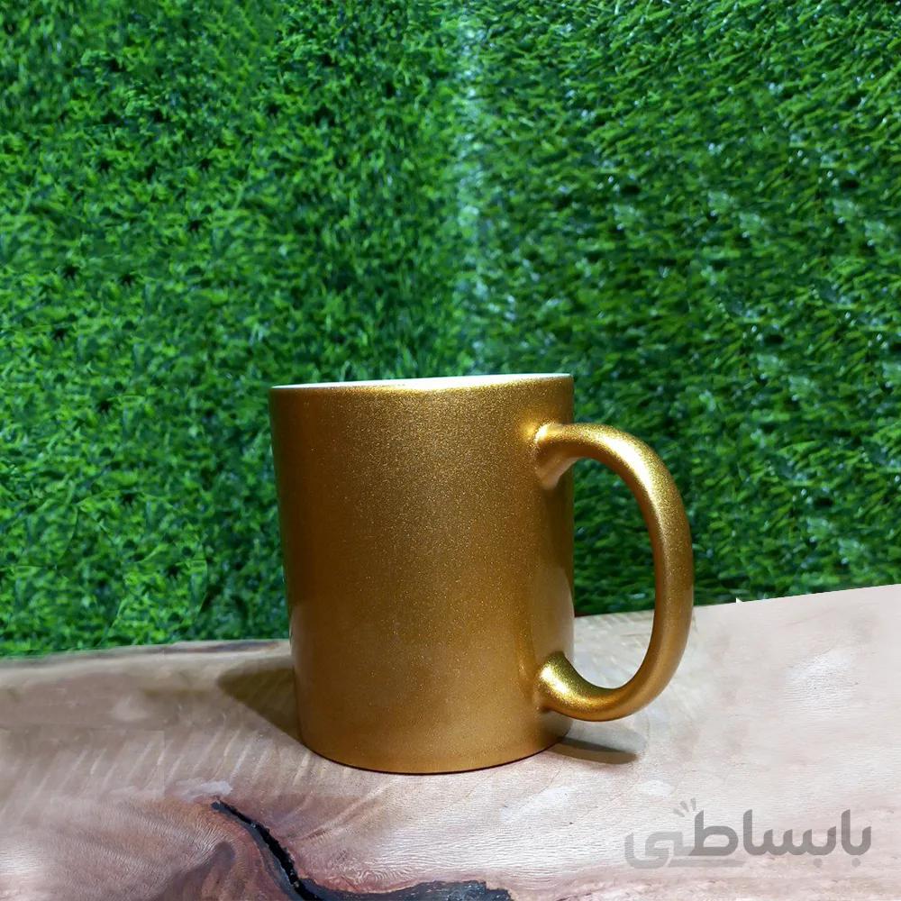 ماگ طلایی سرامیکی ساده ظرفیت 300 میل