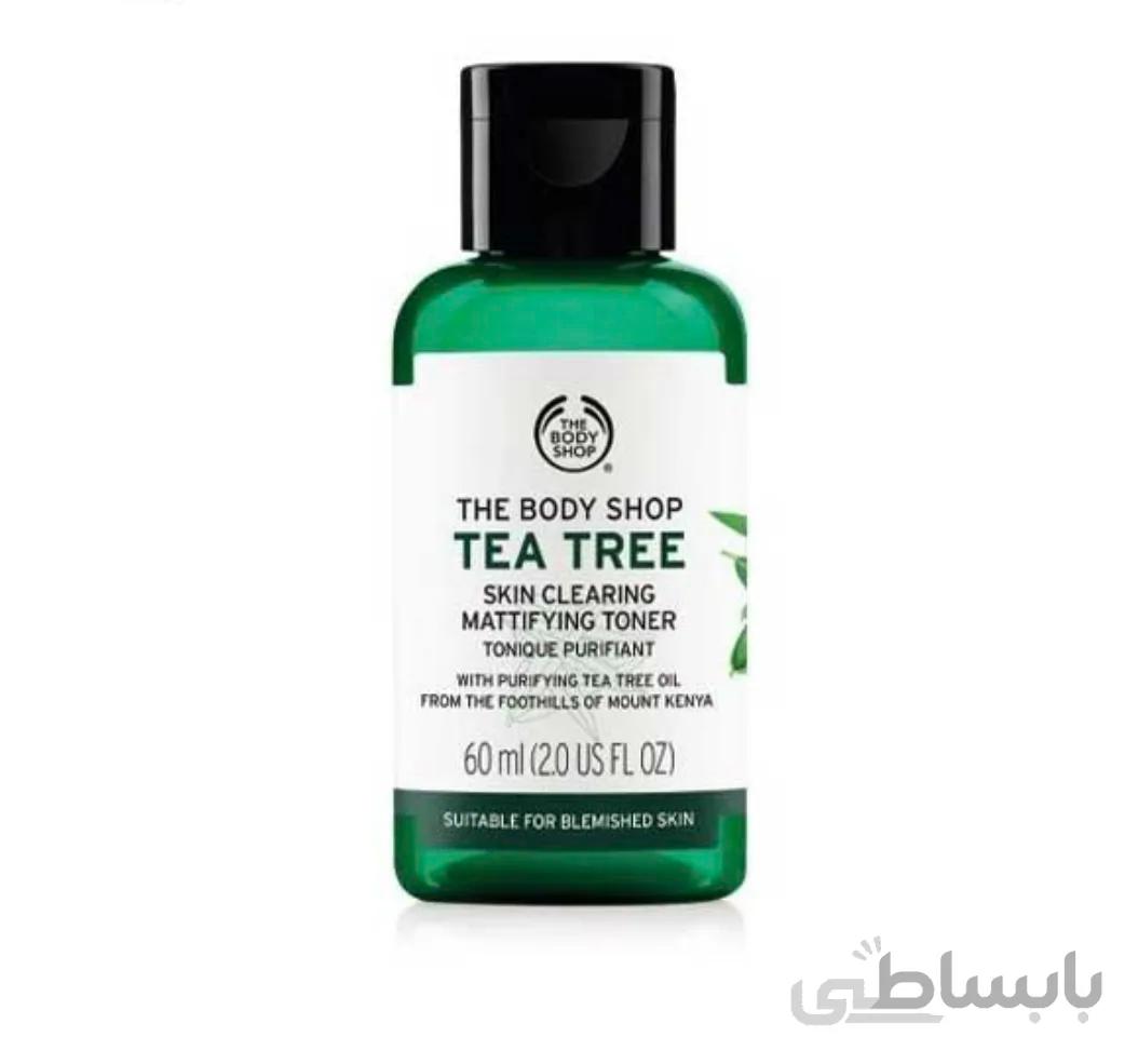 تونر پاک کننده صورت تی تری بادی شاپ حجم 60 میل ا tea tree clearing facial wash the body shop