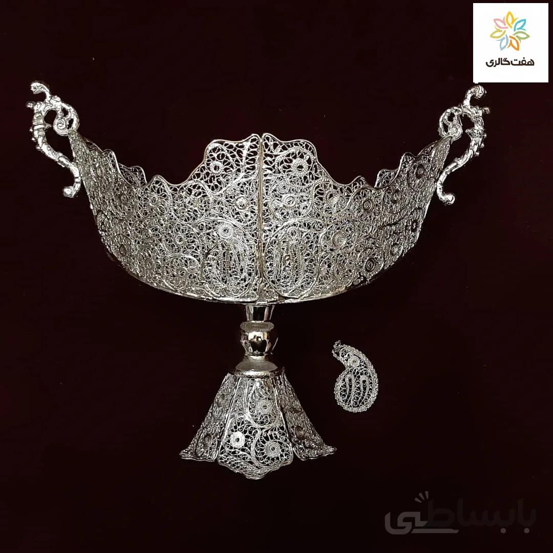 کشکول قایقی پایه دار ملیله کد ۱۰۷۴۱
