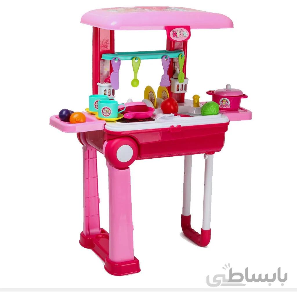 ست آشپزخانه چمدانی صورتی