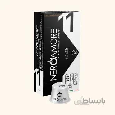 کپسول قهوه نسپرسو nero amore آلومینیومی 1 فورته 10 عددی