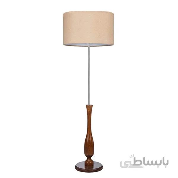 آباژور ایستاده چوبی چشمه نور مدل ML7024/BR-CR شید کرم