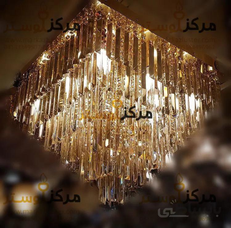لوستر سقفی مربع سایز 50در50 مدل کارمانیا