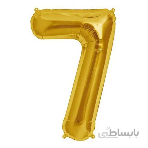 بادکنک فویلی عددی ساده طلایی عدد ۷