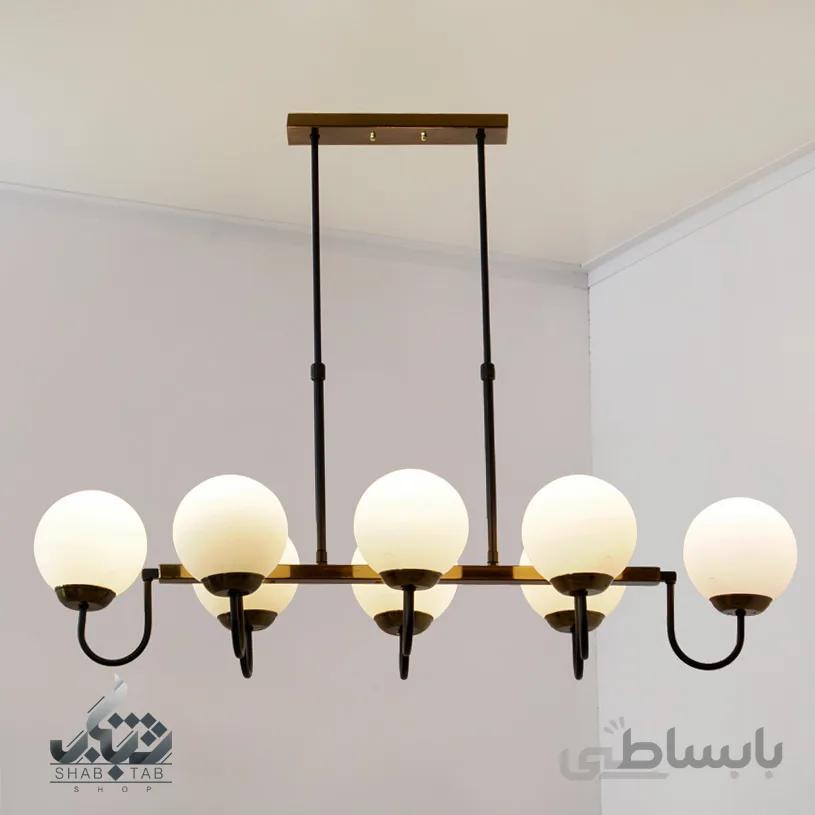لوستر آویز هشت شعله آراد کد P713/8 مشکی زیتونی
