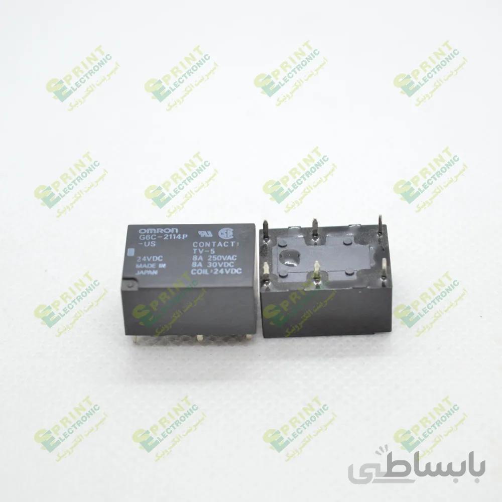 رله 24 ولت مینیاتوری امرون 6 پایه 8 آمپر Omron G6C-2114P-US-24VDC